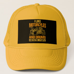 Casquette Drummer Drumming J'Aime Les Motos Et Les Drums