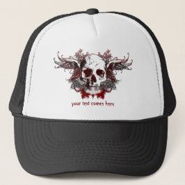 casquette du crâne rouge foncé