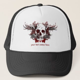 casquette du crâne rouge foncé