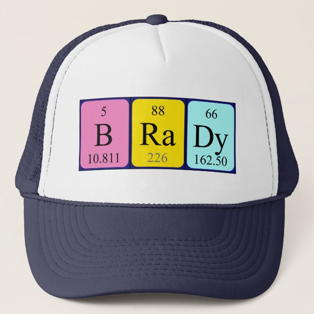 Casquette du nom de table périodique Brady (Devant)