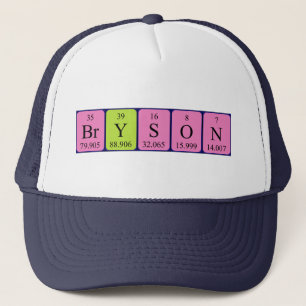 Casquette du nom de table périodique Bryson