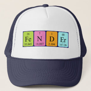 Casquette du nom de table périodique de l'expédi