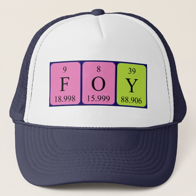 Casquette du nom de table périodique du Foy (Devant)