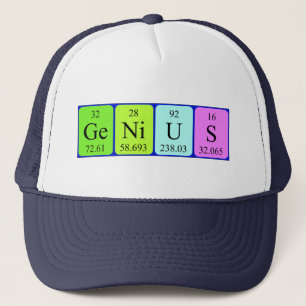 casquette du nom de table périodique du génie