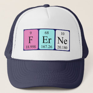 Casquette du nom de table périodique Ferne