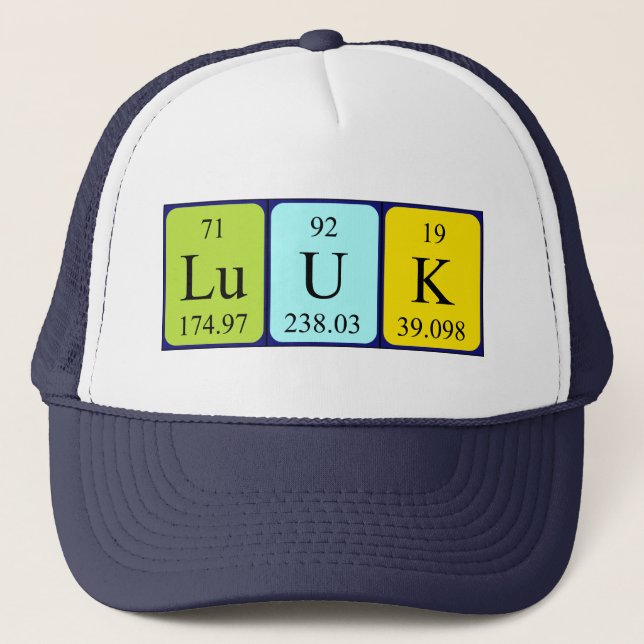 Casquette du nom de table périodique Luuk (Devant)