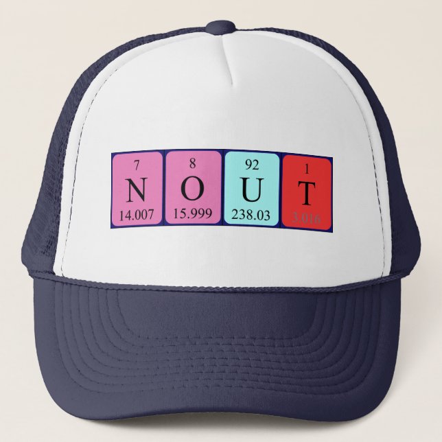 Casquette du nom de table périodique Nout (Devant)