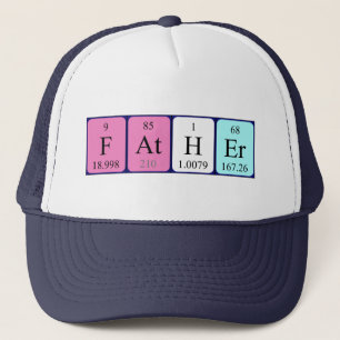 Casquette du nom de table périodique père