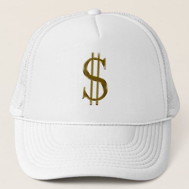 Casquette $ d'U.S.dollar d'or de signe (Devant)