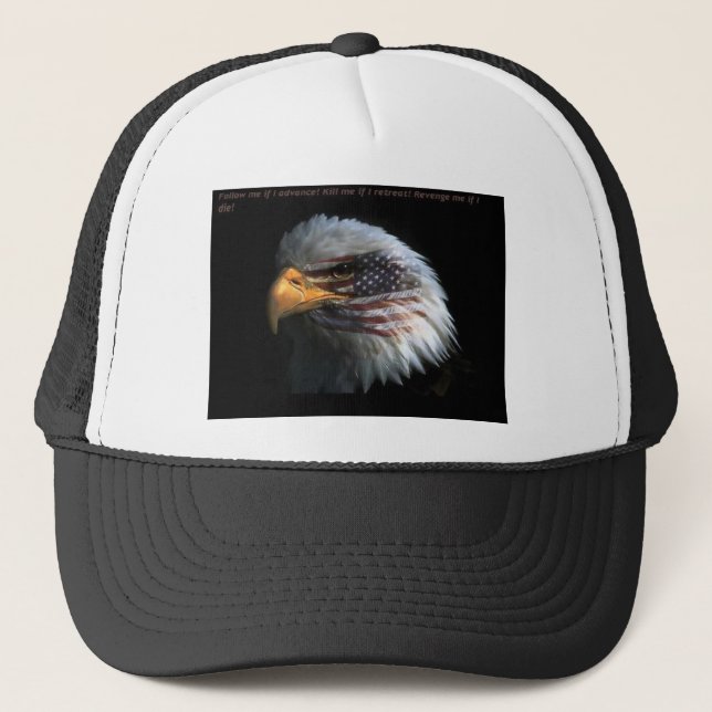 Casquette Eagle patriotique avec l'arrière - plan de drapeau (Devant)