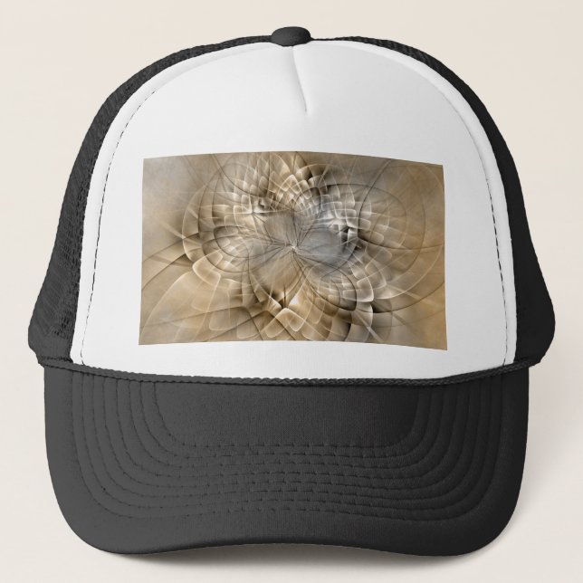 Casquette Earth Tones Abstract Modern Fractal Art Texture (Devant)