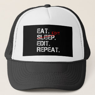 Casquette Eat Sleep Modifier Répéter drôle éditeur cadea