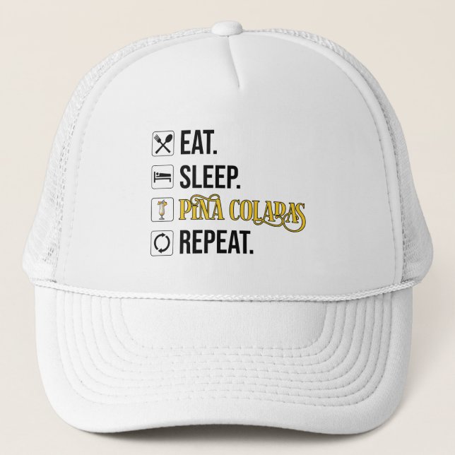 Casquette Eat. Sleep. Pina Coladas. Repeat.  (Devant)