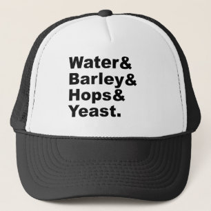 Casquette Eau & Orge & Houblon & Levure Ingrédients de Biè