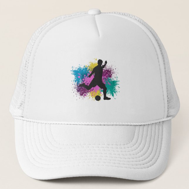 Casquette Éclaboussures de couleur grunge de football (Devant)