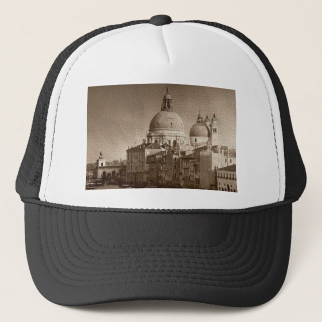 Casquette Effet Papier Sepia Venise Grand Canal (Devant)