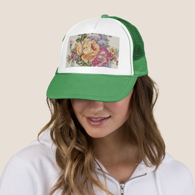 Casquette Élégance : Chapeau de camion à porcelaine (En situation)