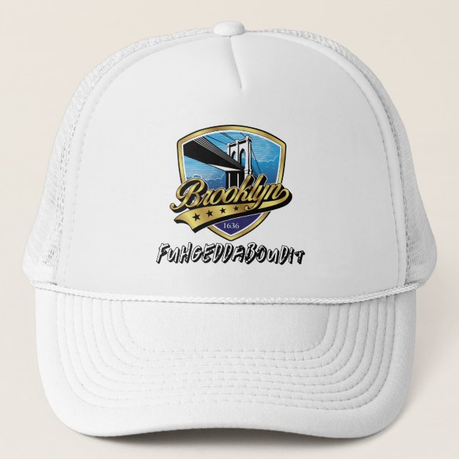 Casquette Elegant Brooklyn Shield and Swoosh Design Trucker (Devant)