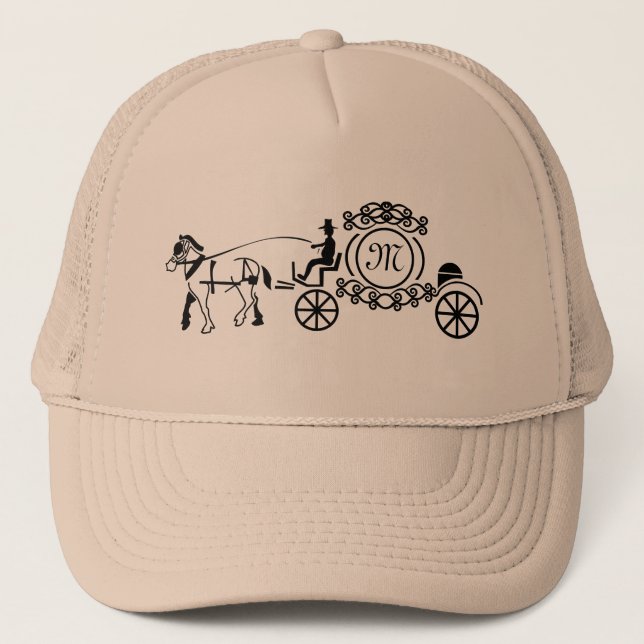 Casquette Élégant cheval tiré Mariage Wagon Monogramme (Devant)
