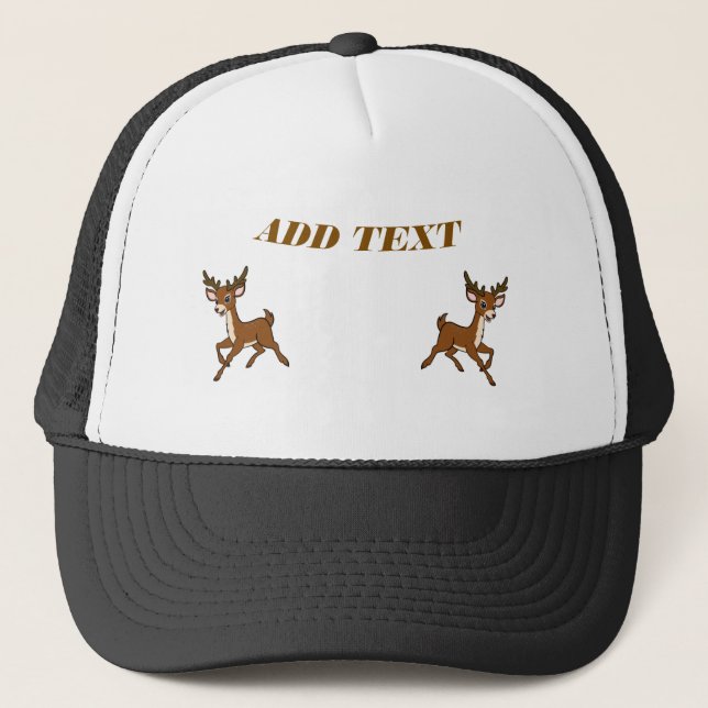 Casquette Elegant Deer Left and Right sides Images ADD TEXT  (Devant)