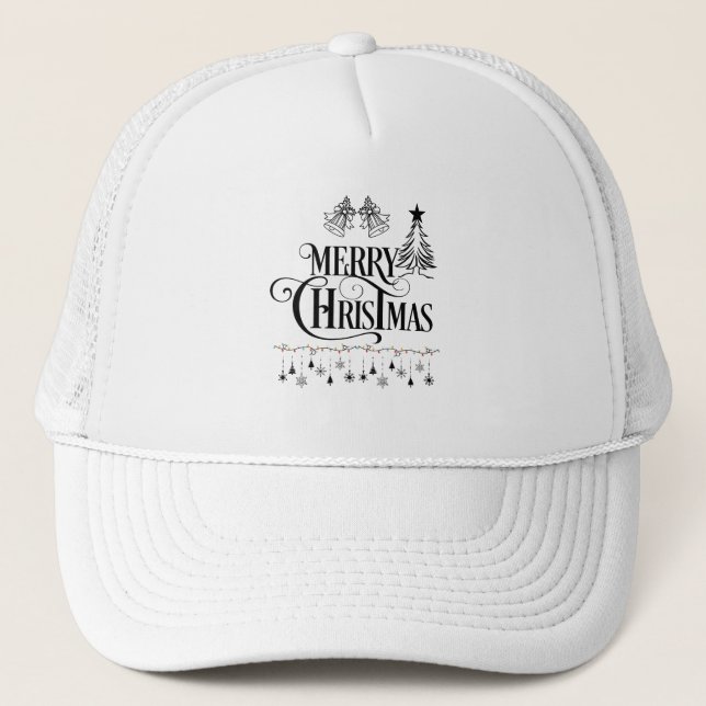 Casquette Elegant Merry Christmas Typography Design (Devant)