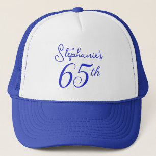 Casquette Élégant Monogramme Royal Blue 65e anniversaire