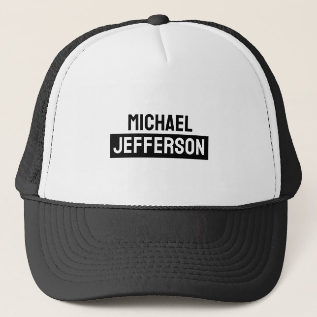 Casquette Élégant noir blanc clair personnalisé (Devant)