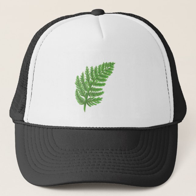 Casquette Élégante fougères vertes feuilles de bois (Devant)