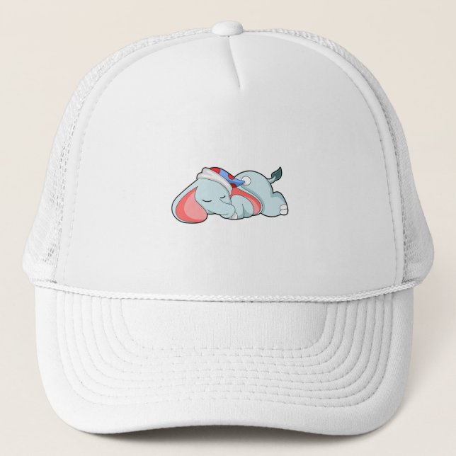 Casquette Eléphant au coucher avec tête de lit (Devant)