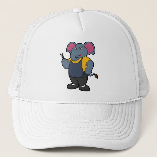 Casquette Elephant coiffeur avec ciseaux (Devant)