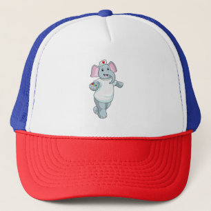 Casquette Elephant comme infirmière avec la médecine