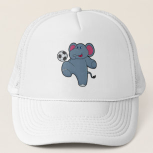 Casquette Elephant comme joueur de football avec balle de fo