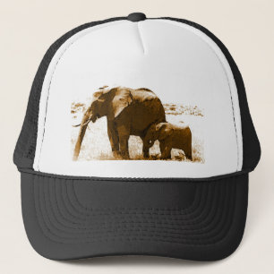 Casquette Éléphant et éléphant de bébé