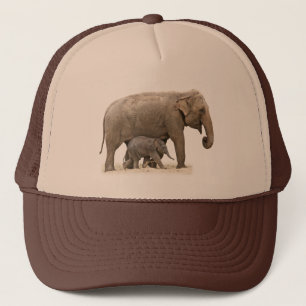 Casquette Eléphant mère et bébé