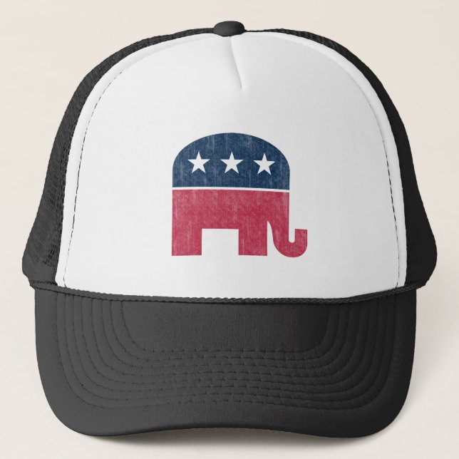 Casquette Eléphant républicain Vintage en détresse (Devant)