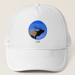 Casquette Elk bouillonnant en hiver - Art original de la fau