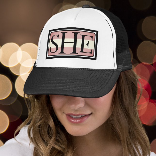 Casquette Elle ses pronounours trans genre Trucker Hat (Créateur téléchargé)