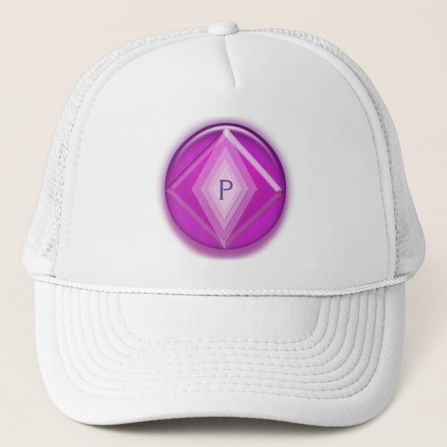 Casquette - Emblème à trois dimensions en violet e (Devant)