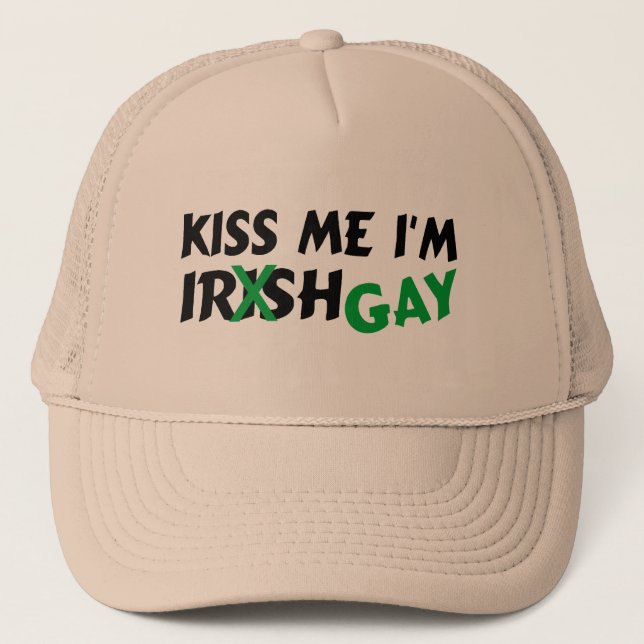 Casquette Embrassez-moi l'homosexuel Im irlandais (Devant)