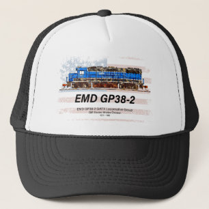 Casquette EMD GP38-2 Locomotive diesel et drapeau américain