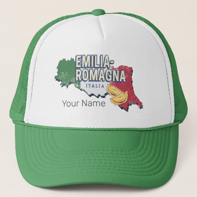 Casquette Émilie Romagne Drapeau Italie Retro Carte Région V (Devant)