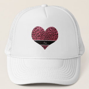 Casquette Empreinte de léopard de parties scintillant rose f