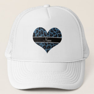Casquette Empreinte de léopard d'parties scintillant bleu br