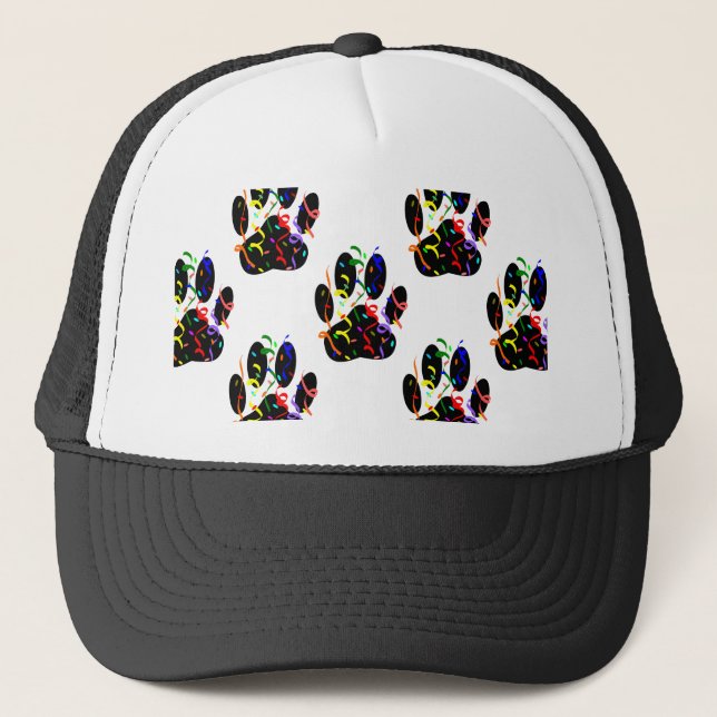 Casquette Empreintes de pattes Confetti Et Motif Party Strea (Devant)