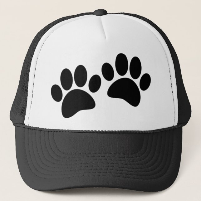 Casquette Empreintes de pattes de marionnettes noires en car (Devant)