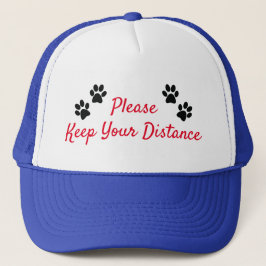 Casquette Empreintes de pattes Distance sociale Gardez votre