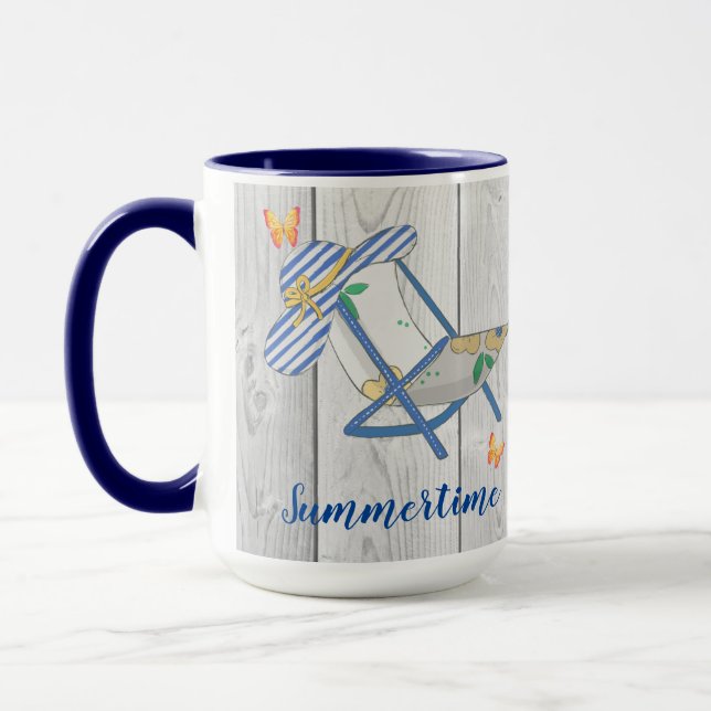 Casquette en bande et Mug d'été (Gauche)