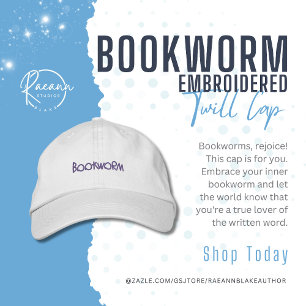 Casquette en sergé brodée "Book Lovers Bookworm"