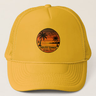 Casquette Endless Summer Retro Sunset Palm Trees Trucker Hat
