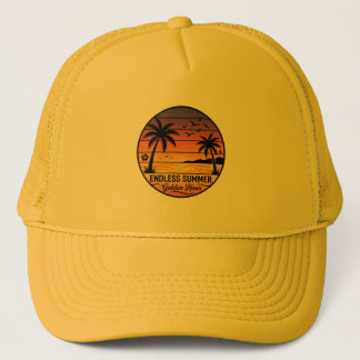 Casquette Endless Summer Retro Sunset Palm Trees Trucker Hat
